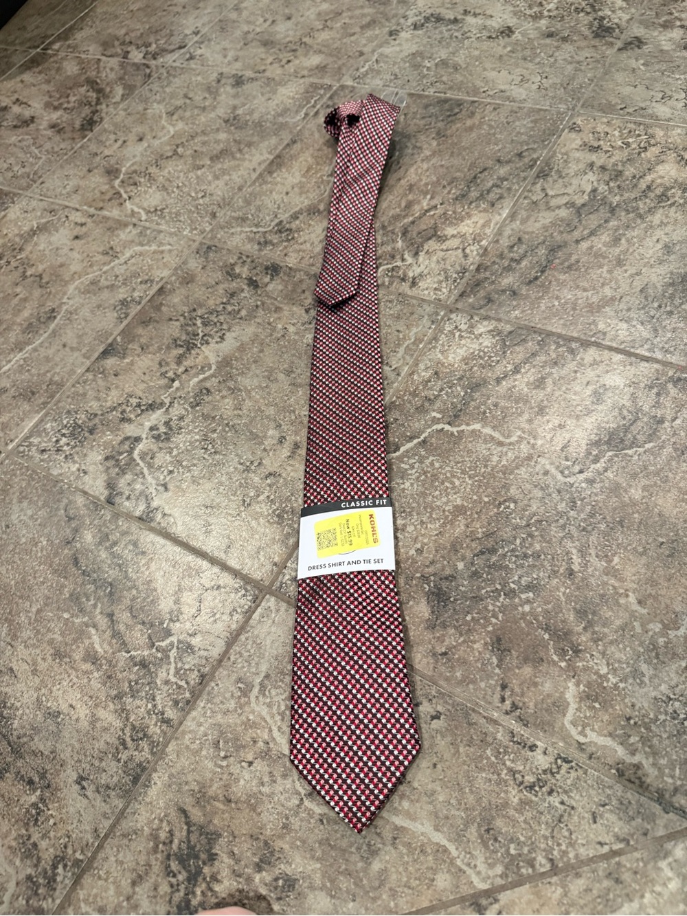 🍕Classic Fit Red Geometric Men's Tie